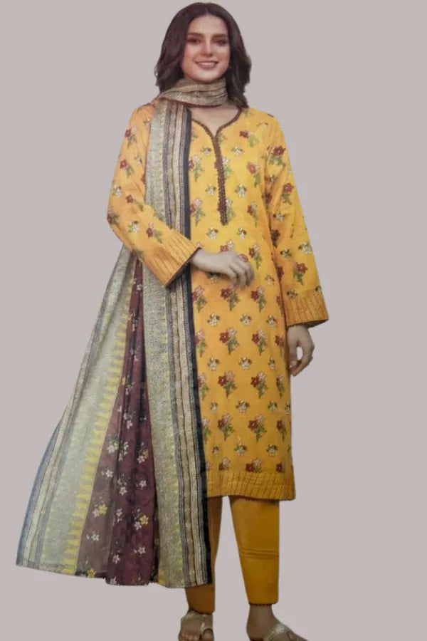 Unstitched Printed Lawn 3 Piece code 189 GULFATIMA