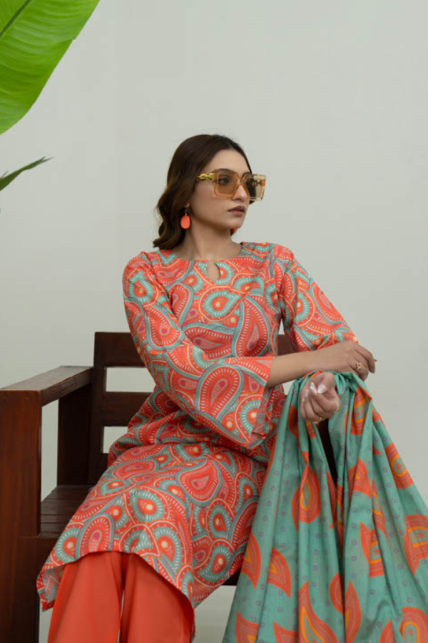 Edenrobe latest lawn dress design GF111 GULFATIMA