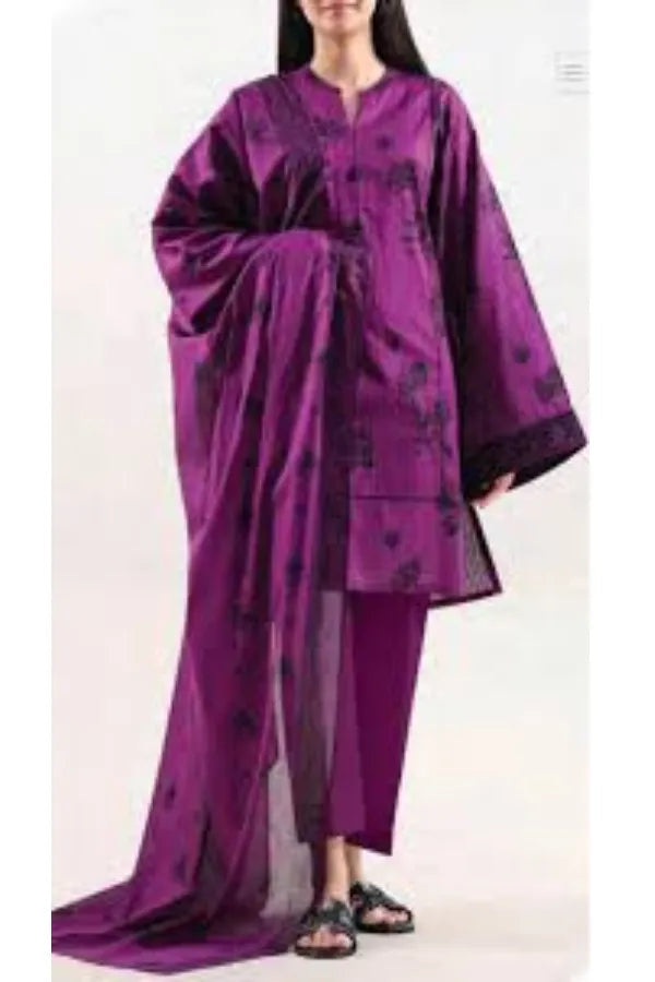 Unstitched Printed Lawn 3 Piece code 145 GULFATIMA