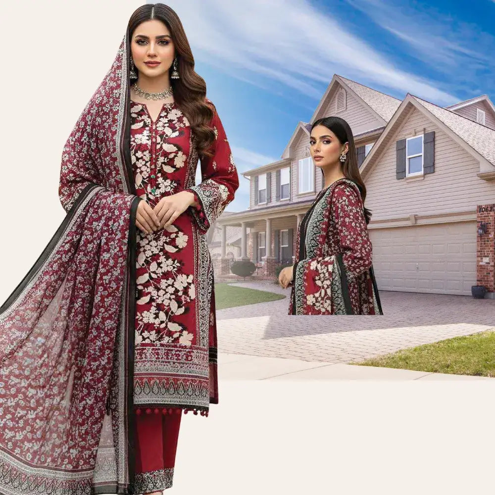 printed lawn dress design GF083