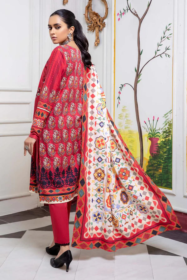 Barcode:kamgl1737/Printed - Digital Printed & Embroidered Khaddar Shirt Gul Fatima