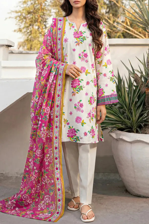Unstitched Printed Lawn 3 Piece code 134 GULFATIMA