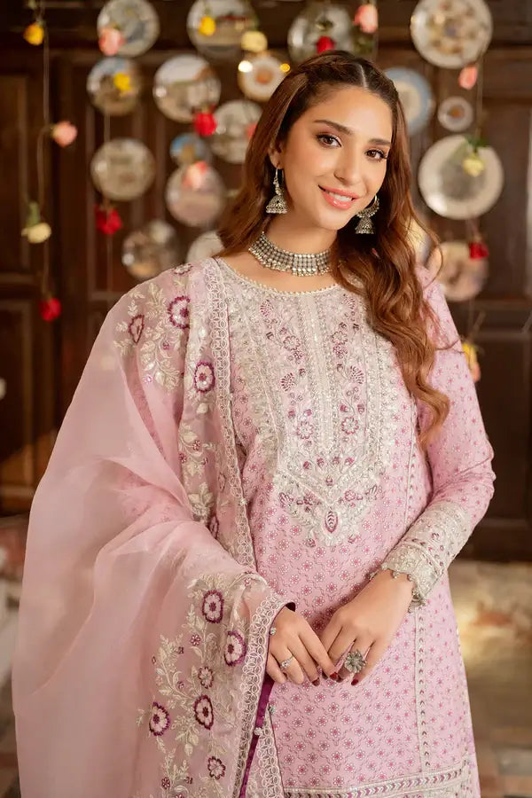 3 Pc Lawn Suit (Organza Dupatta)