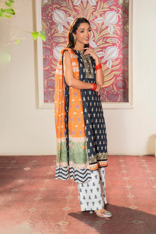 3 Pc Lawn Suit (Lawn Dupatta)