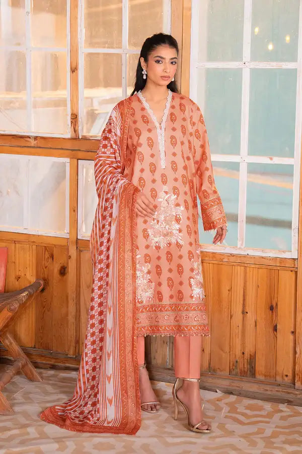 Embroidered - 3 Pc Lawn Suit (Lawn Dupatta)