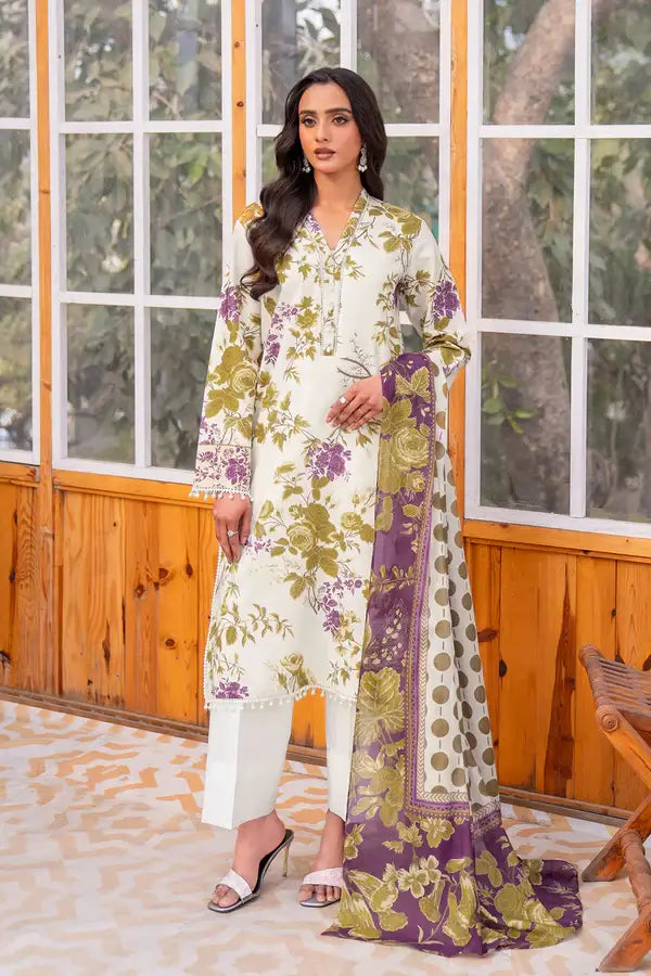Printed - 3 Pc Lawn Suit (Lawn Dupatta)