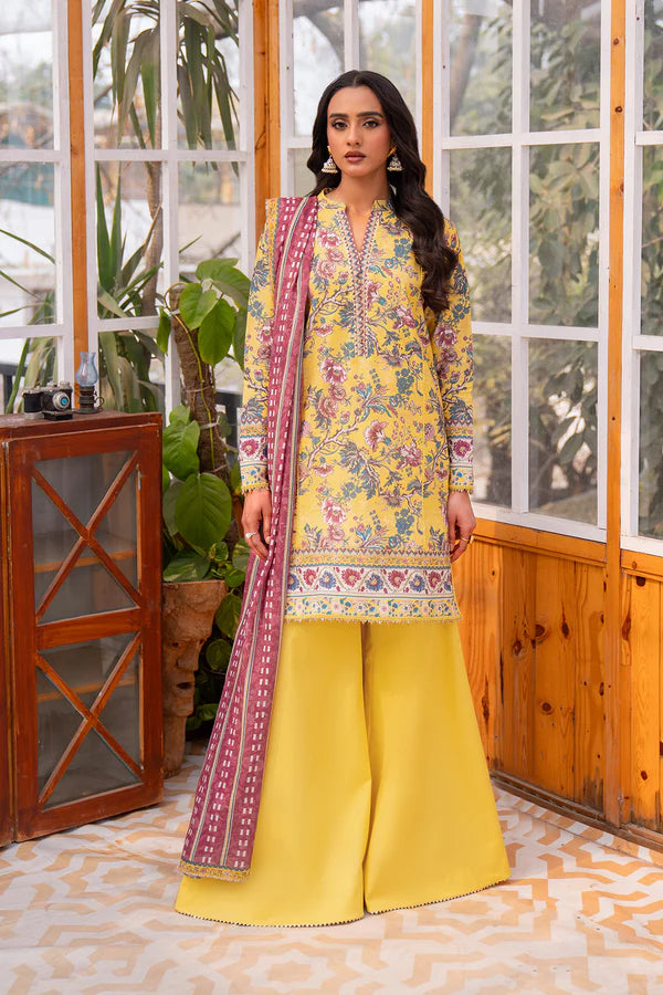 Barcode:kamgl4842/Printed - 3 Pc Lawn Suit (Lawn Dupatta) - Gul Fatima