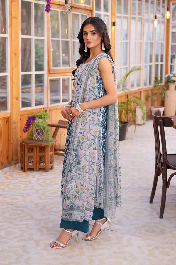 3 piece lawn suit with lawn dupatta