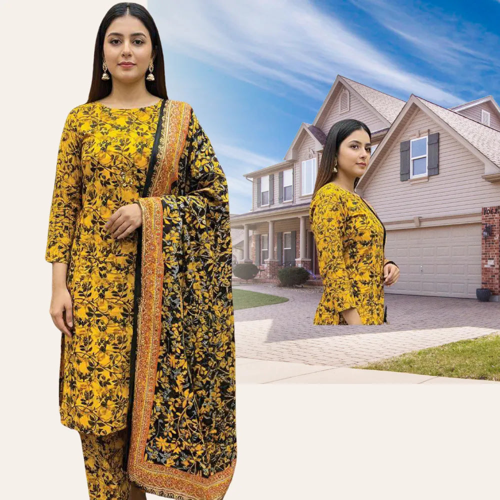 printed lawn dress design GF074
