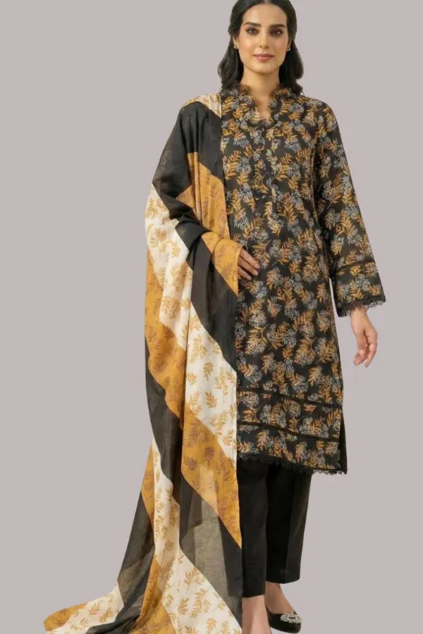 Unstitched Printed Lawn 3 Piece code 186 GULFATIMA