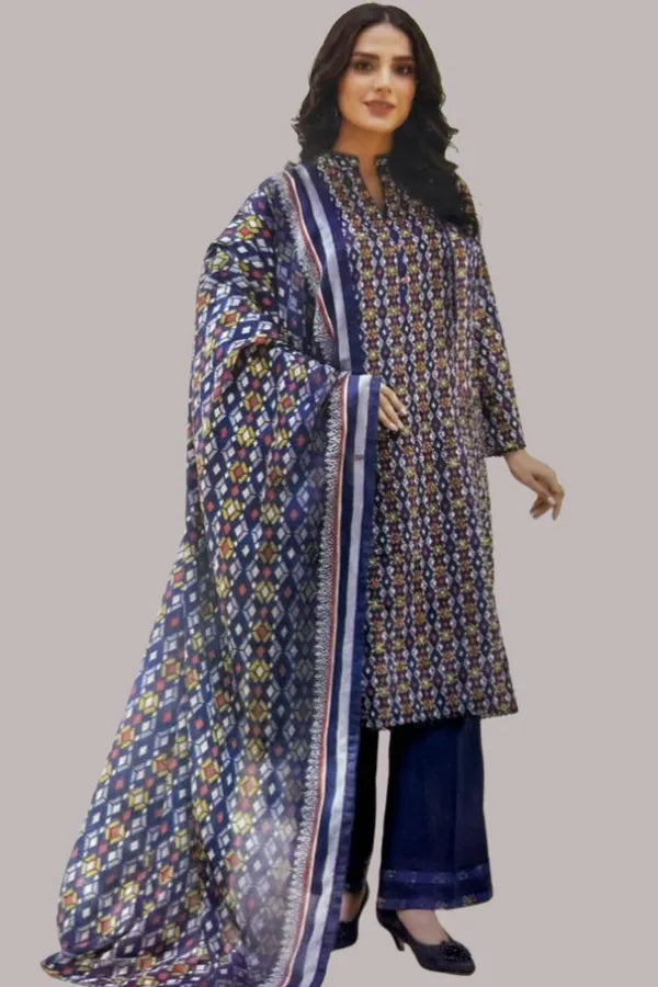 Unstitched Printed Lawn 3 Piece code 188 GULFATIMA