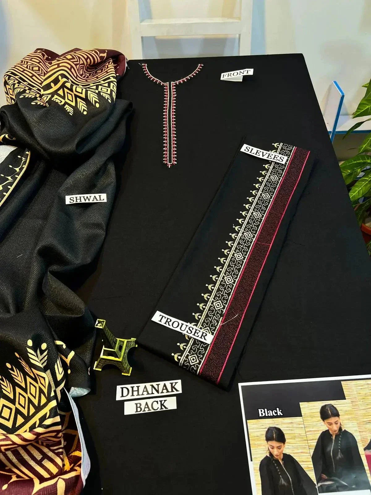 WINTER'S 3PC LINEN AIRJET DHANAK EMBROIDERED COLLECTION Gul - gul fatimaFatima