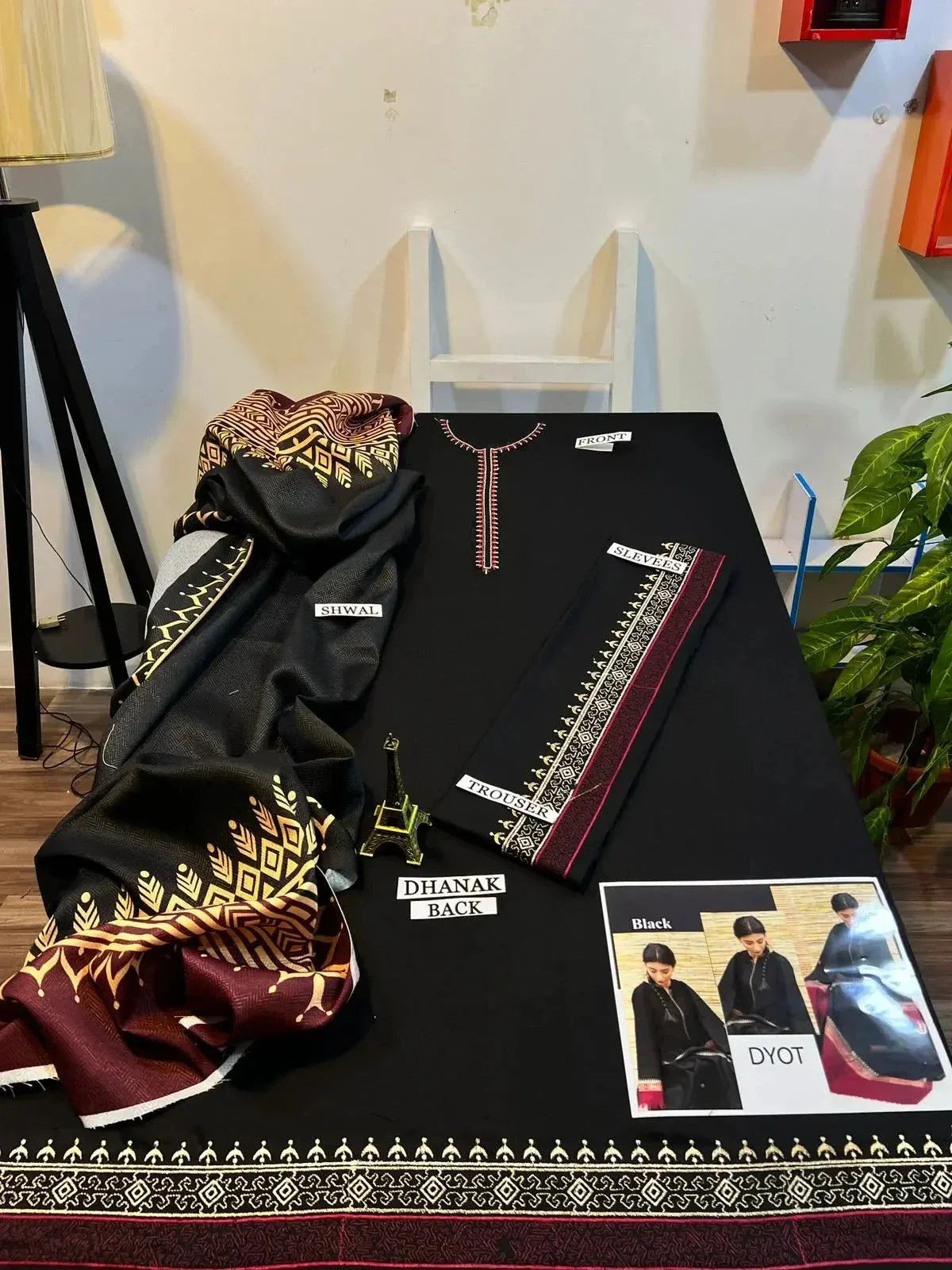 WINTER'S 3PC LINEN AIRJET DHANAK EMBROIDERED COLLECTION Gul - gul fatima Fatima