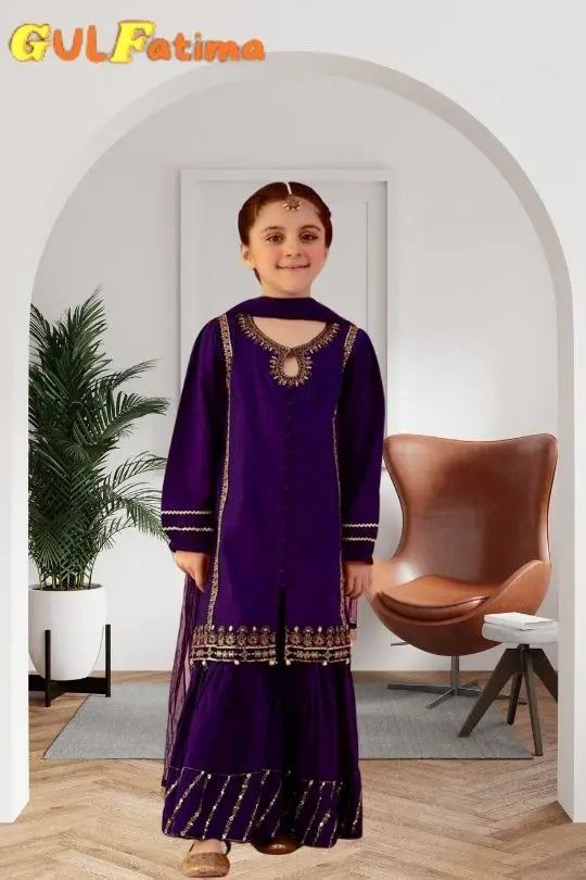 Winter 3pc dhenak kids collection Gul Fatima