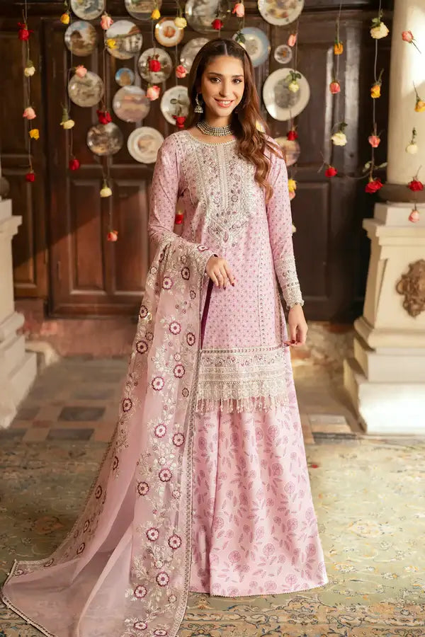 3 Pc Lawn Suit (Organza Dupatta)