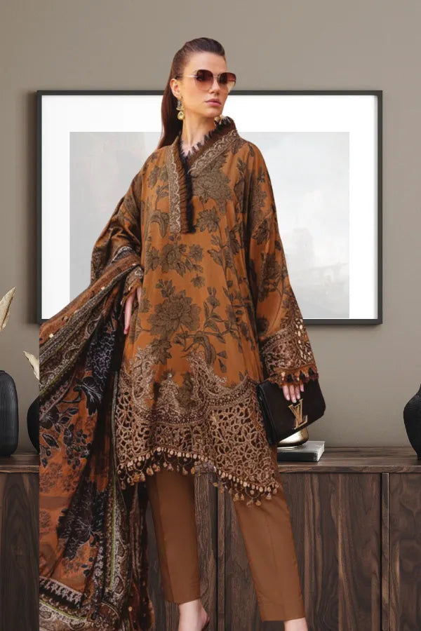Maria.B Luxury Lawn Embroidered 3 Piece Unstitched CODE 152 GULFATIMA