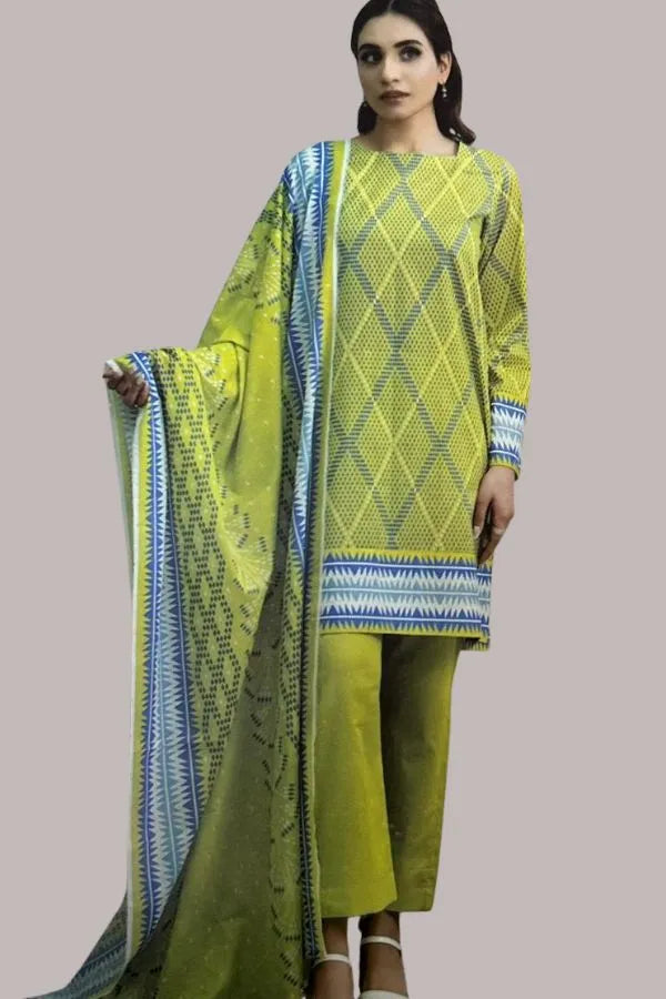 Edenrobe latest lawn dress design GF191 GULFATIMA