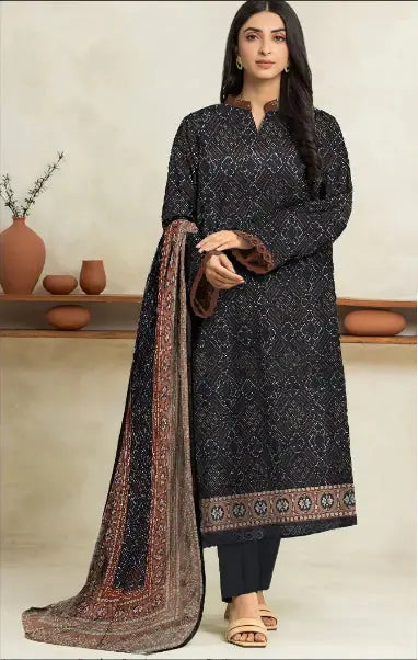 Print Bana Dora 3pc Edenrobe Lawn GF-109 GULFATIMA