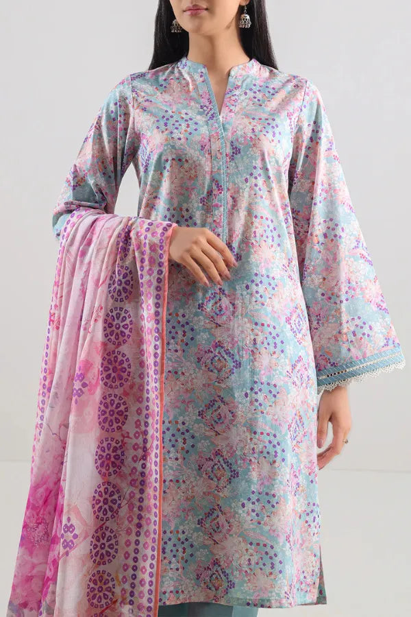 Unstitched Printed Lawn 3 Piece code 142 GULFATIMA