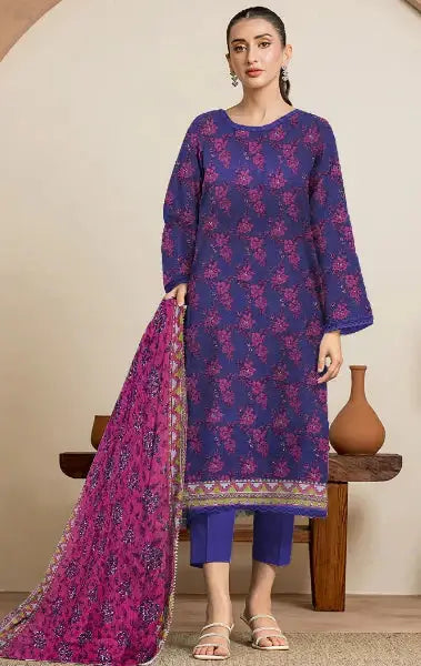 Print Bana Dora 3pc Edenrobe Lawn GF-170 GULFATIMA