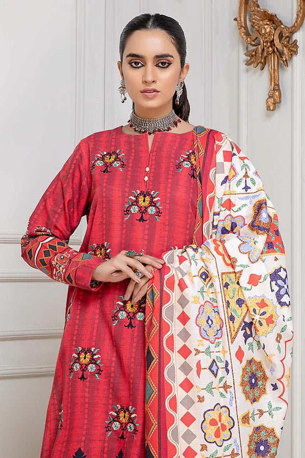 Barcode:kamgl1737/Printed - Digital Printed &amp; Embroidered Khaddar Shirt Gul Fatima