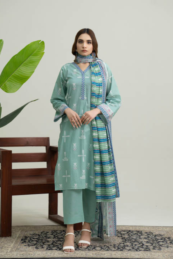 Edenrobe latest lawn dress design GF107 GULFATIMA
