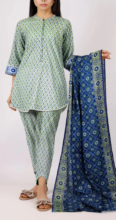 Printed Fancy 3pc Saya Lawn 25099 GULFATIMA