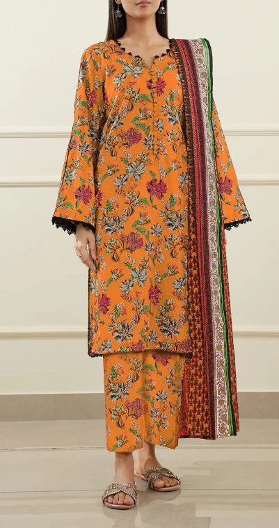 Printed Fancy 3pc Saya Lawn 25152 GULFATIMA