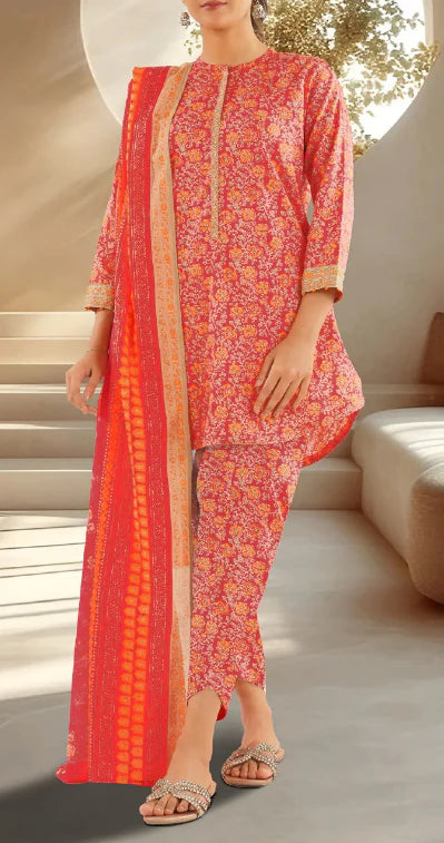 Printed Fancy 3pc Saya Lawn 25268 GULFATIMA