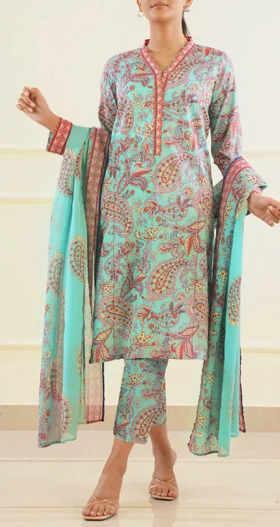 Printed Fancy 3pc Saya Lawn 25268 GULFATIMA