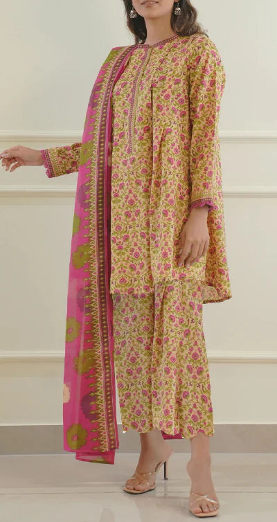 Printed Fancy 3pc Saya Lawn 25268 GULFATIMA