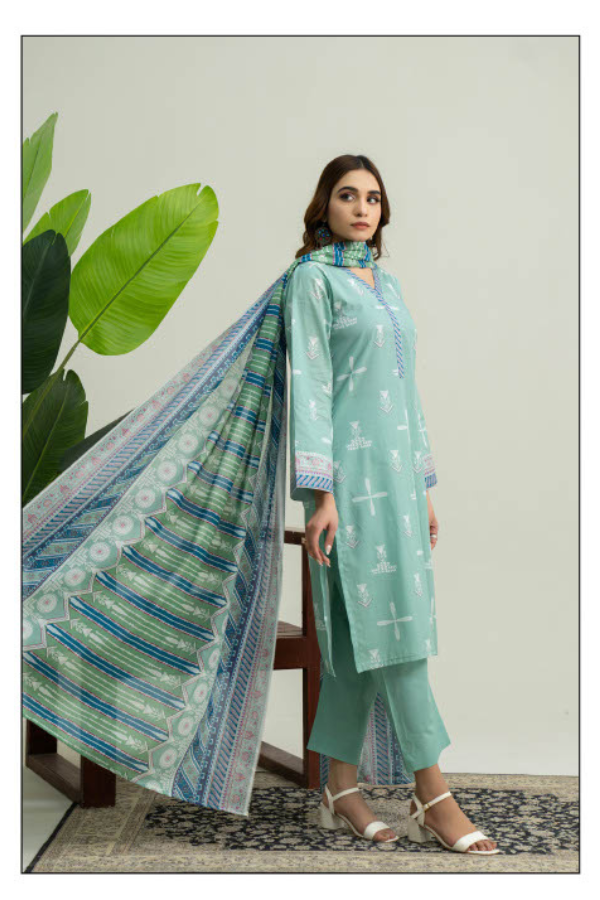 Edenrobe latest lawn dress design GF107 GULFATIMA