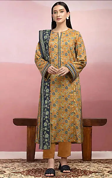Print Bana Dora 3pc Edenrobe Lawn GF-35036 GULFATIMA