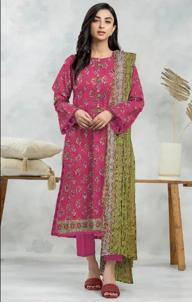 Print Bana Dora 3pc Edenrobe Lawn GF-35070 GULFATIMA