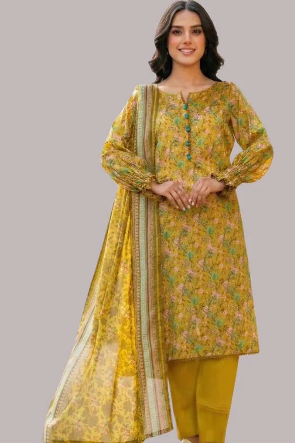 Unstitched Printed Lawn 3 Piece code 182 Gul Fatima