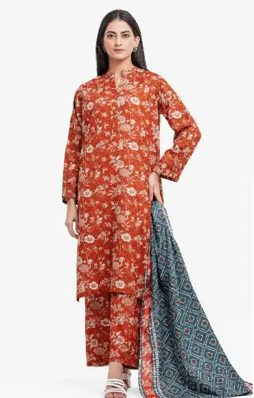 Printed Lawn 3pc Edenrobe GF-81073 GULFATIMA