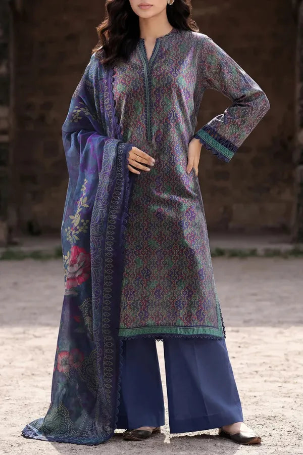 Unstitched Printed Lawn 3 Piece code 140 GULFATIMA