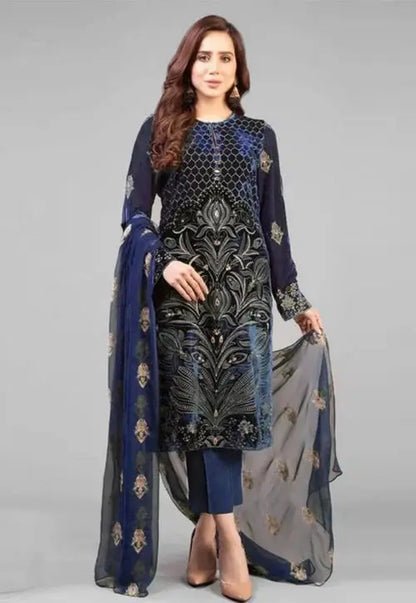 Bareeze 3 Piece Embroidered Party Wear Dress Gul Fatima