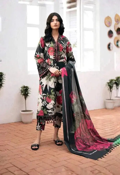 Baroque Black Pure Digital Lawn Embroidery Dress Gul Fatima