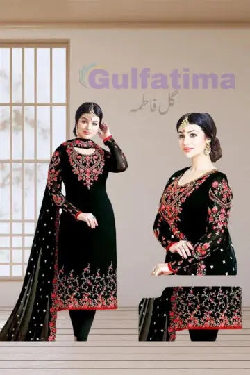 CLAO23 Embroidred Suit 3 Piece Unstitched | Crinkle Chiffon Stuff Gul Fatima