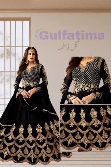 CLAO24 Embroidered Frock3 Piece Unstitched | Crinkle Chiffon Stuff Gul Fatima