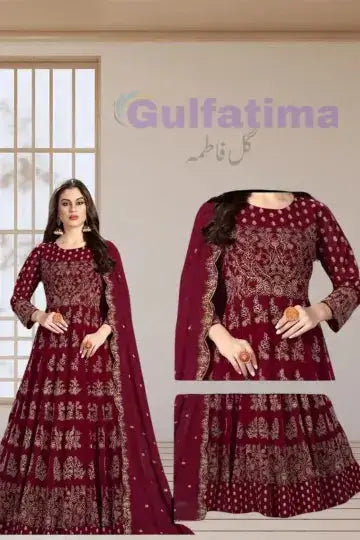 CODE-CLAO37 Emroidred Mexil CW-034 | 3 Piece Unstitched | Crinkle Chiffon Stuff Gul Fatima