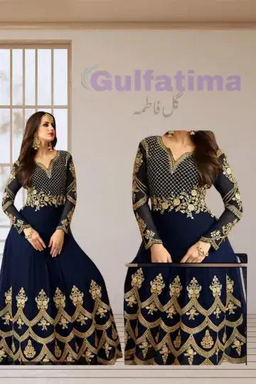 CODE-CLAO9 Embroidered Frock 3 Piece Unstitched | Crinkle Chiffon Stuff Gul Fatima