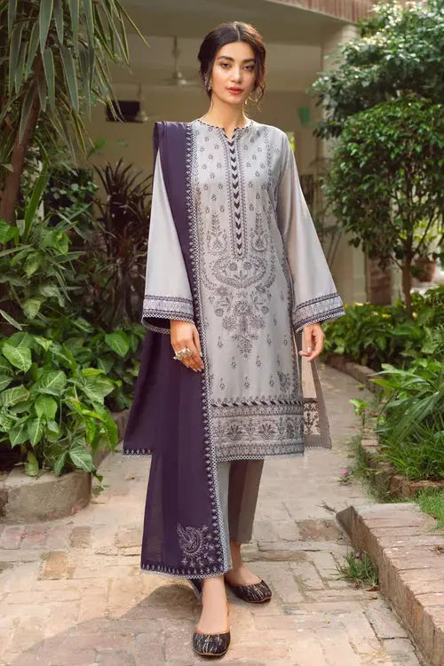 CODE-KGB110 Jazmin - 3PC Lawn Embroidered Shirt with Bamber Chiffon Embroidered Dupatta Gul Fatima