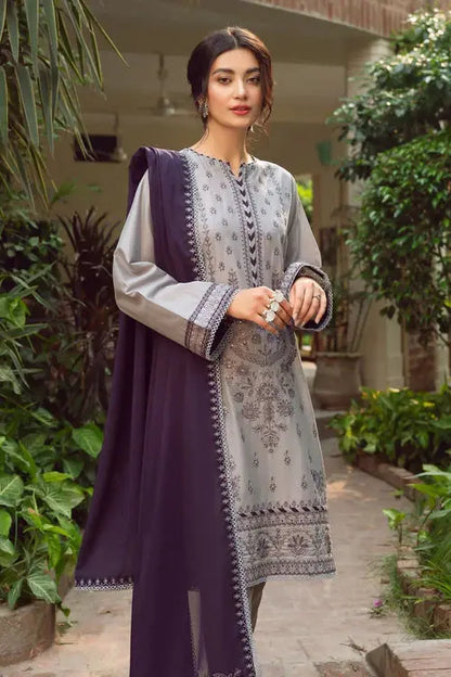 CODE-KGB110 Jazmin - 3PC Lawn Embroidered Shirt with Bamber Chiffon Embroidered Dupatta Gul Fatima