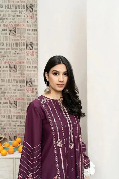 URGE - 3PC DHANAK EMBROIDERED SHIRT WITH PASHMINA Gul Fatima