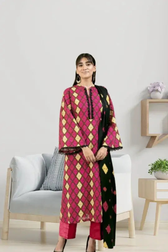 Unstiched Nishat 3 Piece  Code-KGN 043 Gul Fatima