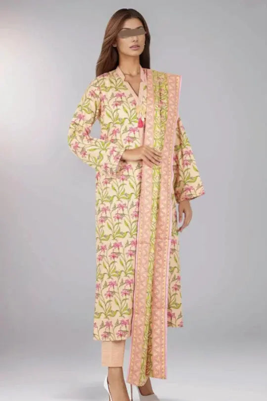 Unstitched Printed Cotton Viscose 3 Piece code ZGNN52 Gul Fatima