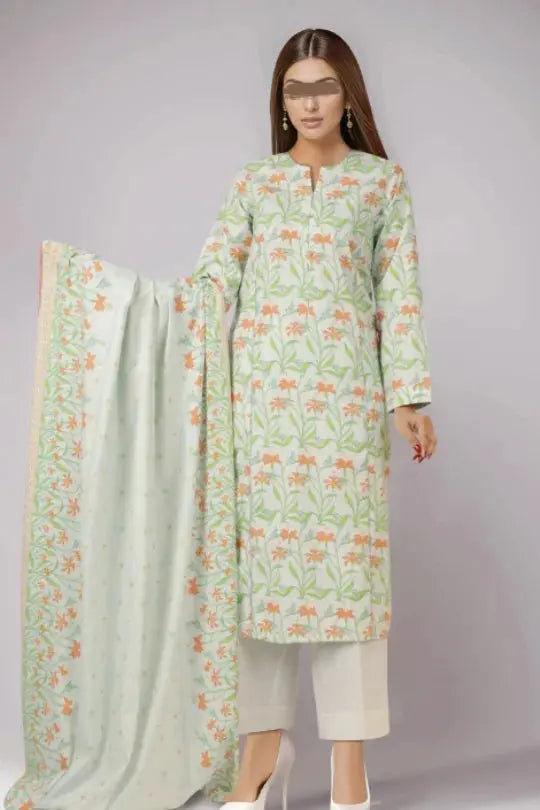 Unstitched Printed Cotton Viscose 3 Piece code ZGNN56 Gul Fatima