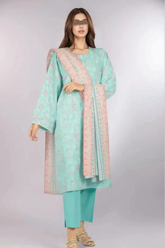 Unstitched Printed Cotton Viscose 3 Piece code ZGNN57 Gul Fatima